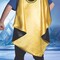 Yellow Robin Costume Cape for Kids with Black Superhero Emblem